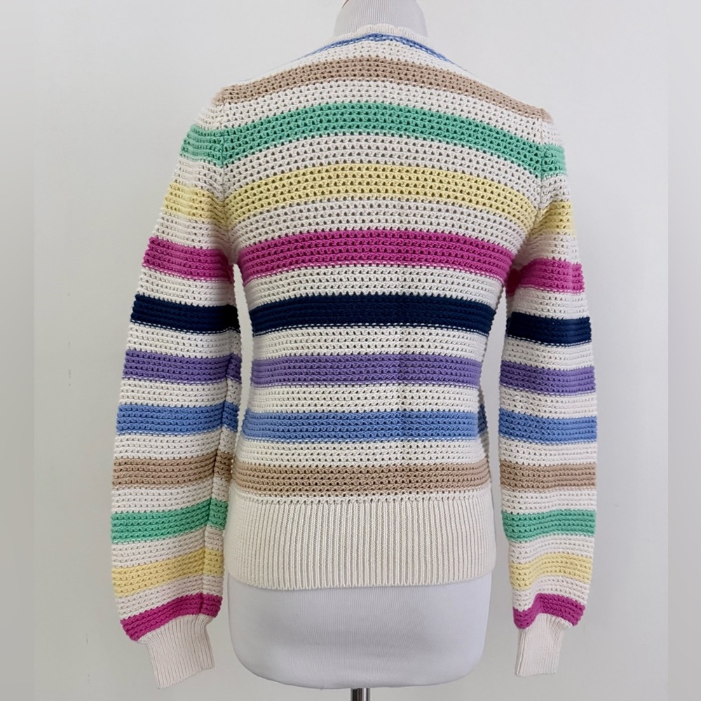 GAP || Multicolor Striped Crotchet Women's Sweater. Sz. XS - Picture 9 of 14